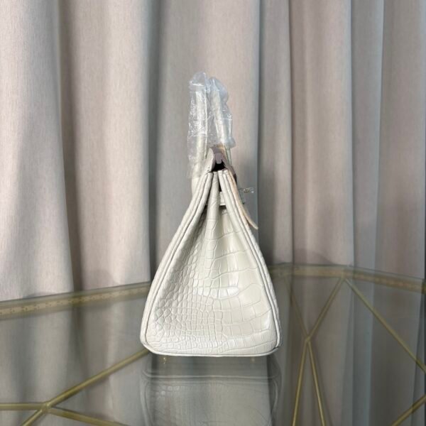 Birkin 25 Glacier White Matte Alligator Gold Hardware Birkin 25 Glacier White Matte Alligator Gold Hardware Retourne Bag