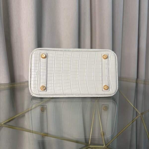 Birkin 25 Glacier White Matte Alligator Gold Hardware Birkin 25 Glacier White Matte Alligator Gold Hardware Retourne Bag