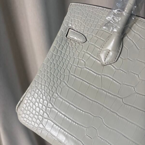 Birkin 25 Glacier White Matte Alligator Gold Hardware Birkin 25 Glacier White Matte Alligator Gold Hardware Retourne Bag