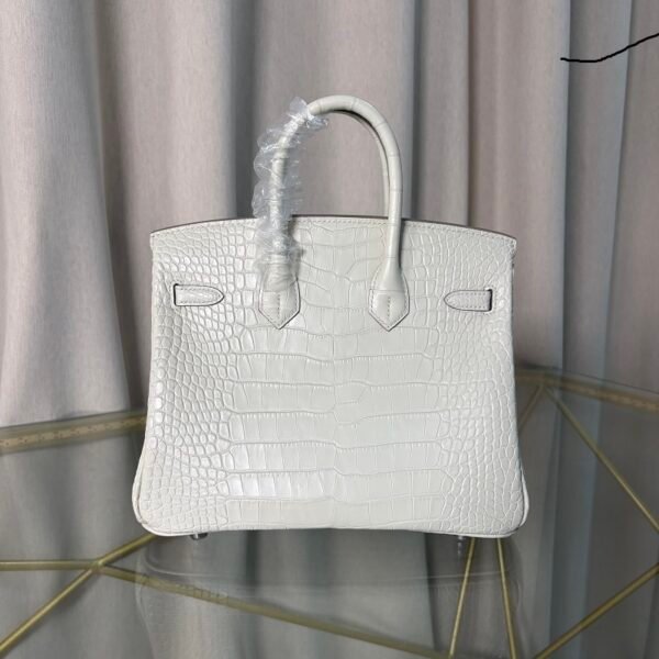 Birkin 25 Glacier White Matte Alligator Palladium Hardware Birkin 25 Glacier White Matte Alligator Palladium Hardware Retourne Bag