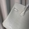 Birkin 25 Glacier White Matte Alligator Palladium Hardware Birkin 25 Glacier White Matte Alligator Palladium Hardware Retourne Bag