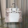 Hermes Birkin 25 Himalaya - Handcrafted Handcrafted Birkin 25 Himalaya Niloticus Crocodile bag with Palladium hardware