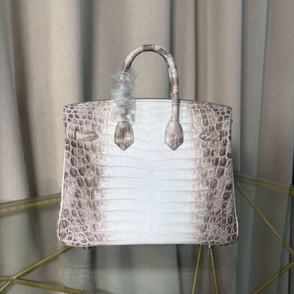 Hermes Birkin 25 Himalaya - Handcrafted Handcrafted Birkin 25 Himalaya Niloticus Crocodile bag with Palladium hardware