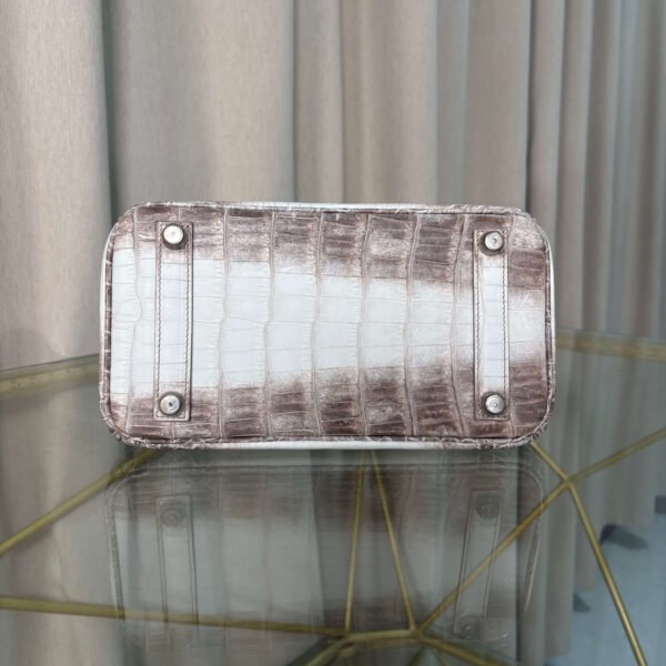 Hermes Birkin 25 Himalaya - Handcrafted Handcrafted Birkin 25 Himalaya Niloticus Crocodile bag with Palladium hardware
