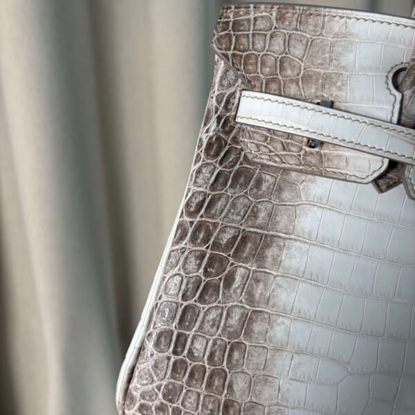 Hermes Birkin 25 Himalaya - Handcrafted Handcrafted Birkin 25 Himalaya Niloticus Crocodile bag with Palladium hardware