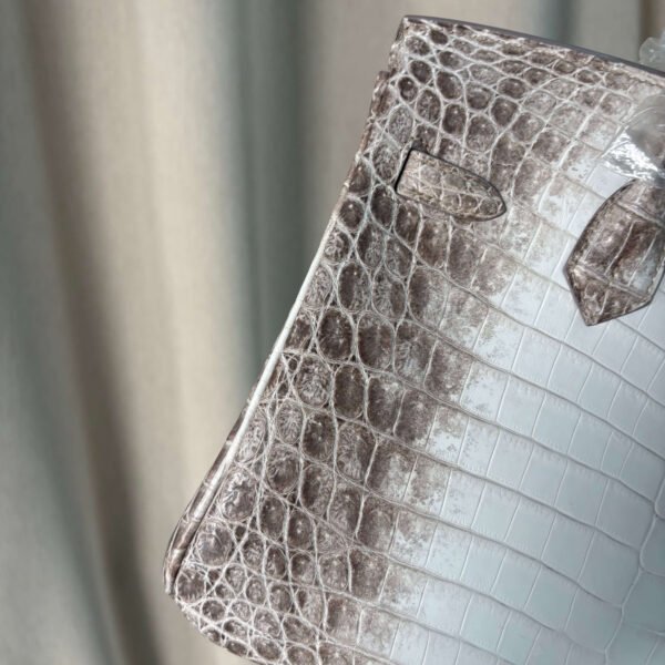 Hermes Birkin 25 Himalaya - Handcrafted Handcrafted Birkin 25 Himalaya Niloticus Crocodile bag with Palladium hardware