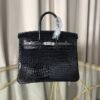 birkin-25-noir-shiny-porosus-crocodile-phw Birkin 25 Noir Shiny Porosus Crocodile Palladium Hardware