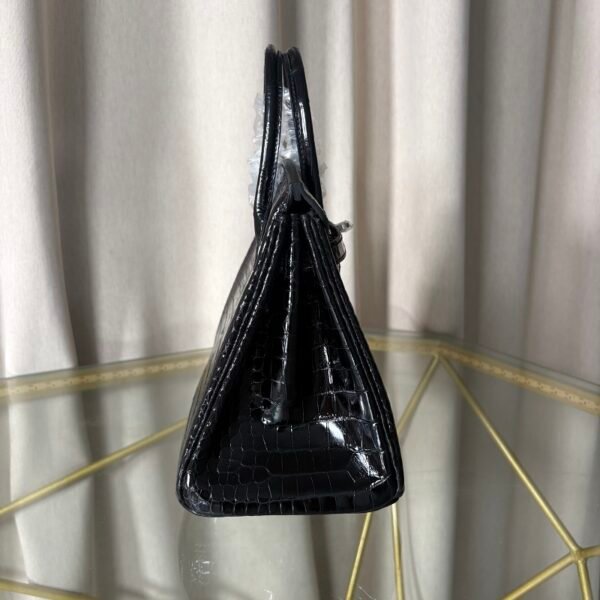 birkin-25-noir-shiny-porosus-crocodile-phw Birkin 25 Noir Shiny Porosus Crocodile Palladium Hardware