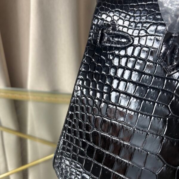 birkin-25-noir-shiny-porosus-crocodile-phw Birkin 25 Noir Shiny Porosus Crocodile Palladium Hardware