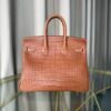 Birkin-25-Matte-Fauve-Alligator Birkin 25 Fauve Matte Alligator Gold Hardware matte brown exotic leather luxury handbag