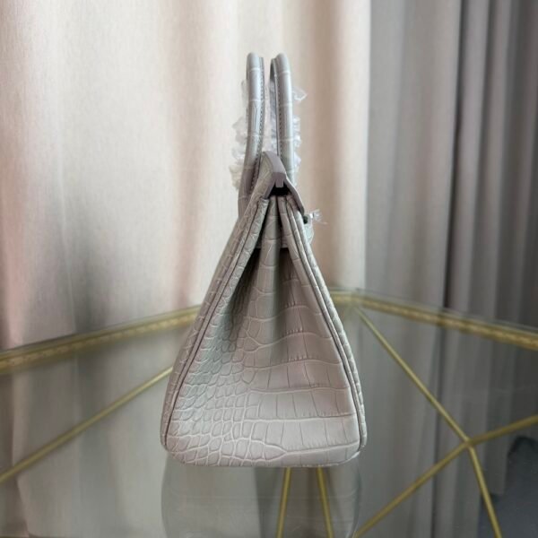 Birkin-25-Retourne-Gris-Perle-80-Matte-Alligator Birkin 25 Retourne Gris Perle 80 Matte Alligator With Palladium Hardware PHW
