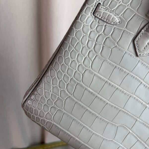 Birkin-25-Retourne-Gris-Perle-80-Matte-Alligator Birkin 25 Retourne Gris Perle 80 Matte Alligator With Palladium Hardware PHW