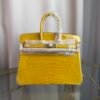 Birkin 25 Shiny Alligator Jaune Ambre GHW Birkin 25 Jaune Ambre Shiny Alligator Gold Hardware exotic leather handbag yellow luxury tote