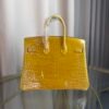 Birkin 25 Shiny Alligator Jaune Ambre GHW Birkin 25 Jaune Ambre Shiny Alligator Gold Hardware exotic leather handbag yellow luxury tote