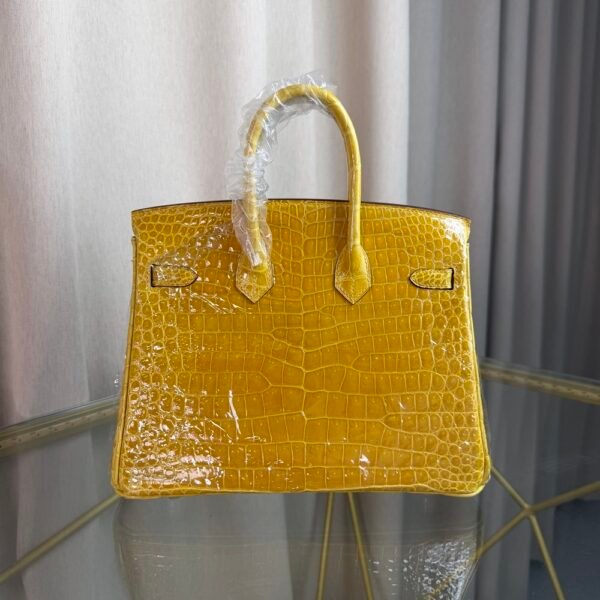 Birkin 25 Shiny Alligator Jaune Ambre GHW Birkin 25 Jaune Ambre Shiny Alligator Gold Hardware exotic leather handbag yellow luxury tote