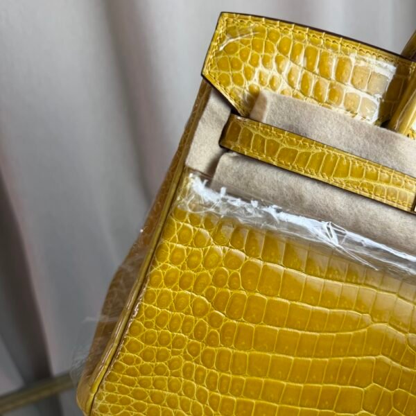 Birkin 25 Shiny Alligator Jaune Ambre GHW Birkin 25 Jaune Ambre Shiny Alligator Gold Hardware exotic leather handbag yellow luxury tote