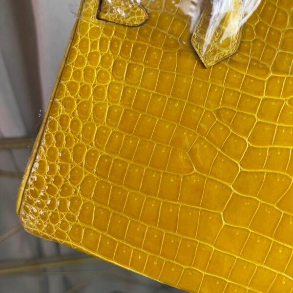 Birkin 25 Shiny Alligator Jaune Ambre GHW Birkin 25 Jaune Ambre Shiny Alligator Gold Hardware exotic leather handbag yellow luxury tote