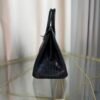 Matte Black Niloticus Crocodile 25cm Top Handle Bag with Palladium Hardware Premium Matte Black Niloticus Crocodile 25cm Top Handle Bag Silver Hardware front view