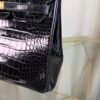 Birkin-25-Retourne-Black-Shiny-Niloticus-Crocodile-GHW Birkin Retourne 25 Black Shiny Niloticus Crocodile With Gold Hardware GHW