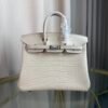Birkin 25 Matte Alligator Blanc Glacier Birkin 25 Retourne Matte Alligator Blanc Glacier PHW
