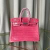 birkin-25-shiny-niloticus-crocodile-rose-scheherazade-phw Birkin 25 Retourne Shiny Niloticus Crocodile Rose Schéhérazade Palladium Hardware bag