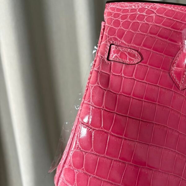 birkin-25-shiny-niloticus-crocodile-rose-scheherazade-phw Birkin 25 Retourne Shiny Niloticus Crocodile Rose Schéhérazade Palladium Hardware bag