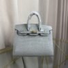 Birkin 20 Sellier bag in Gris Cendre Matte Alligator with Gold Hardware