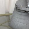 Birkin 20 Sellier bag in Gris Cendre Matte Alligator with Gold Hardware