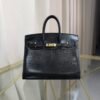 Birkin-Sellier-20-Black-Shiny-Lizard-Gold-Hardware Birkin Sellier 20 Black Shiny Lizard Gold Hardware bag front view