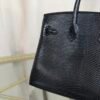 Birkin-Sellier-20-Black-Shiny-Lizard-Gold-Hardware Birkin Sellier 20 Black Shiny Lizard Gold Hardware bag front view