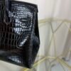 Birkin-Sellier-20-Black-Shiny-Porosus-Crocodile-Palladium-Hardware Birkin Sellier 20 Black Shiny Porosus Crocodile Palladium Hardware bag front view