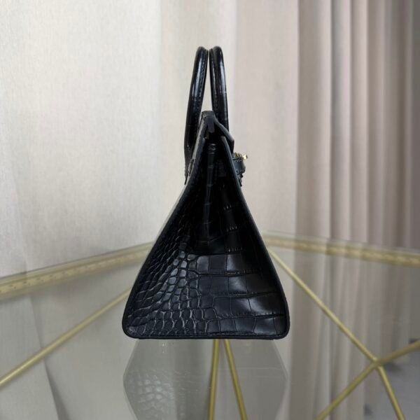 Birkin-Sellier-20-Black-Matte-Alligator-Gold-Hardware Birkin Sellier 20 Black Matte Alligator Gold Hardware bag front view