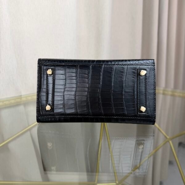 Birkin-Sellier-20-Black-Matte-Alligator-Gold-Hardware Birkin Sellier 20 Black Matte Alligator Gold Hardware bag front view