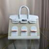 Birkin-Faubourg-20-Snow-White-Matte-Mississippiensis-Alligator-Silver-Hardware Birkin Faubourg 20 Snow White Matte Alligator Togo bag front view