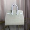 Birkin-Faubourg-20-Snow-White-Matte-Mississippiensis-Alligator-Silver-Hardware Birkin Faubourg 20 Snow White Matte Alligator Togo bag front view