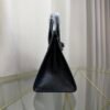 Birkin-Sellier-20-Black-Shiny-Lizard-Silver-Hardware Birkin Sellier 20 Black Shiny Lizard Silver Hardware bag front view