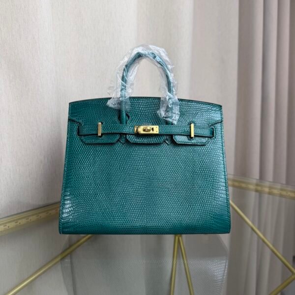 Birkin-Sellier-20-Peacock-Green-Shiny-Lizard-Gold-Hardware Birkin Sellier 20 Peacock Green Shiny Lizard Gold Hardware bag front view