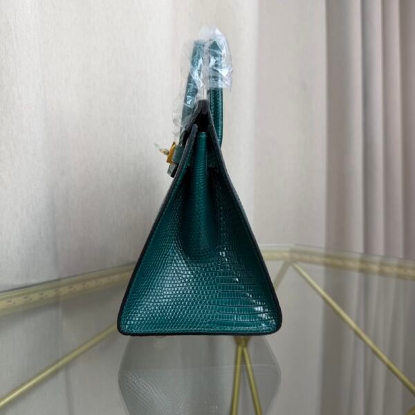 Birkin-Sellier-20-Peacock-Green-Shiny-Lizard-Gold-Hardware Birkin Sellier 20 Peacock Green Shiny Lizard Gold Hardware bag front view