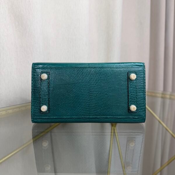 Birkin-Sellier-20-Peacock-Green-Shiny-Lizard-Gold-Hardware Birkin Sellier 20 Peacock Green Shiny Lizard Gold Hardware bag front view