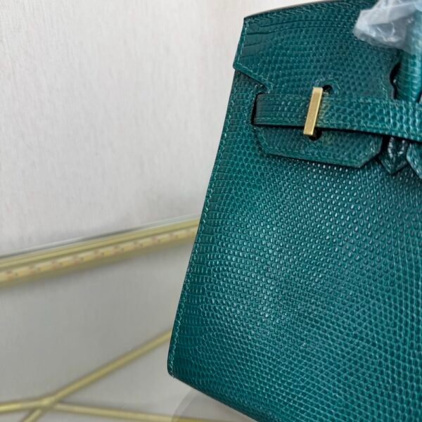 Birkin-Sellier-20-Peacock-Green-Shiny-Lizard-Gold-Hardware Birkin Sellier 20 Peacock Green Shiny Lizard Gold Hardware bag front view