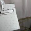 Birkin-Sellier-20-Glacier-White-Ostrich-Silver-Hardware Birkin Sellier 20 Glacier White Ostrich Silver Hardware bag front