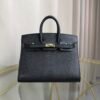 Birkin-Sellier-20-Black-Shiny-Lizard-Gold-Hardware Birkin Sellier 20 Black Shiny Lizard Gold Hardware bag front view