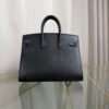Birkin-Sellier-20-Black-Shiny-Lizard-Gold-Hardware Birkin Sellier 20 Black Shiny Lizard Gold Hardware bag front view