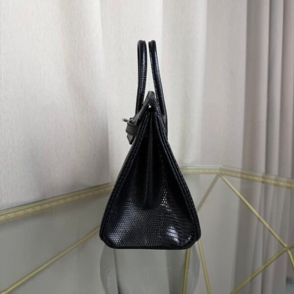 Birkin-25-Black-Shiny-Lizard-Palladium-Hardware Birkin 25 Black Shiny Lizard Palladium Hardware bag