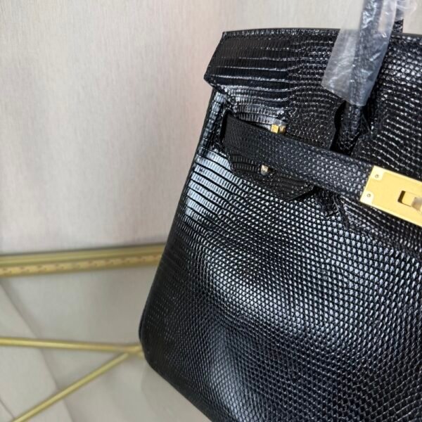 Birkin-25-Black-Shiny-Lizard-Gold-Hardware Birkin 25 Black Shiny Lizard Gold Hardware bag