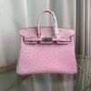 Birkin-25-Rose-Sakura-Ostrich-Palladium-Hardware Birkin 25 Rose Sakura Ostrich Palladium Hardware bag