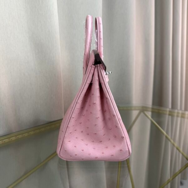 Birkin-25-Rose-Sakura-Ostrich-Palladium-Hardware Birkin 25 Rose Sakura Ostrich Palladium Hardware bag