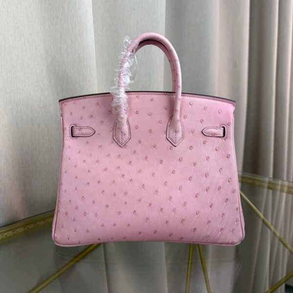 Birkin-25-Rose-Sakura-Ostrich-Palladium-Hardware Birkin 25 Rose Sakura Ostrich Palladium Hardware bag