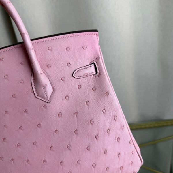 Birkin-25-Rose-Sakura-Ostrich-Palladium-Hardware Birkin 25 Rose Sakura Ostrich Palladium Hardware bag