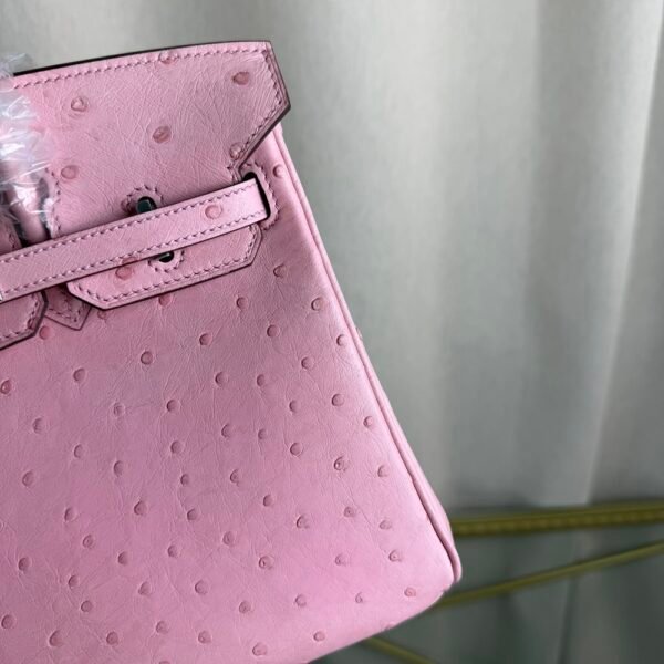 Birkin-25-Rose-Sakura-Ostrich-Palladium-Hardware Birkin 25 Rose Sakura Ostrich Palladium Hardware bag